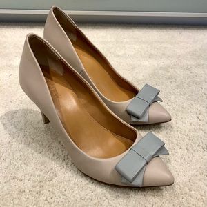 J.Crew Factory blush pumps with bow